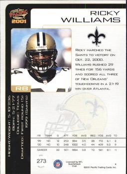 2001 Pacific #273 Ricky Williams Back