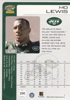 2001 Pacific #296 Mo Lewis Back