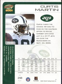 2001 Pacific #298 Curtis Martin Back
