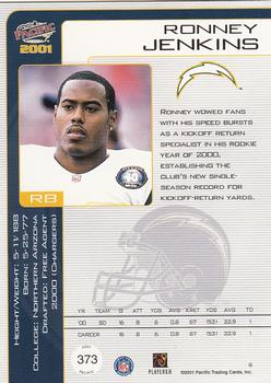 2001 Pacific #373 Ronney Jenkins Back
