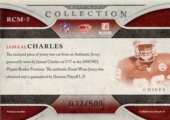 2008 Donruss Threads - Rookie Collection Materials #RCM-7 Jamaal Charles Back