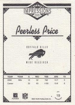 2001 Pacific Canvas Impressions #19 Peerless Price Back
