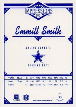 2001 Pacific Canvas Impressions #38 Emmitt Smith Back