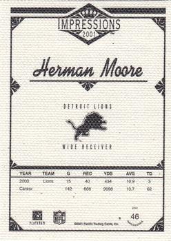 2001 Pacific Canvas Impressions #46 Herman Moore Back