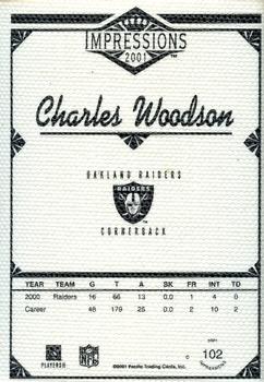 2001 Pacific Canvas Impressions #102 Charles Woodson Back