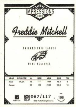 2001 Pacific Canvas Impressions #196 Freddie Mitchell Back