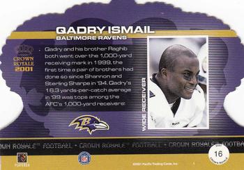 2001 Pacific Crown Royale #16 Qadry Ismail Back