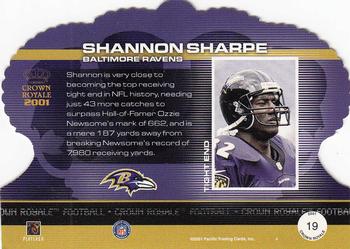 2001 Pacific Crown Royale #19 Shannon Sharpe Back