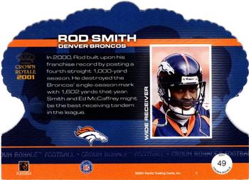 2001 Pacific Crown Royale #49 Rod Smith Back