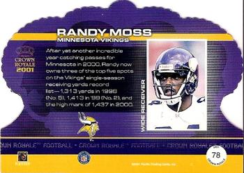 2001 Pacific Crown Royale #78 Randy Moss Back