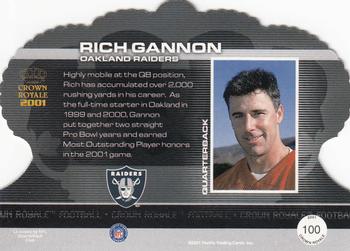 2001 Pacific Crown Royale #100 Rich Gannon Back