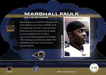 2001 Pacific Crown Royale #113 Marshall Faulk Back