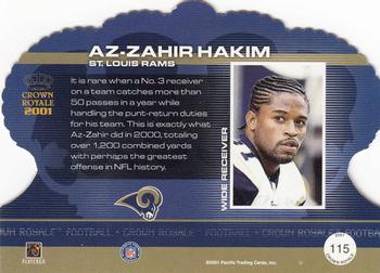 2001 Pacific Crown Royale #115 Az-Zahir Hakim Back