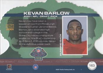 2001 Pacific Crown Royale #163 Kevan Barlow Back