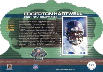 2001 Pacific Crown Royale #177 Edgerton Hartwell Back
