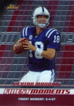 2008 Finest - Moments #FM-PM Peyton Manning  Front
