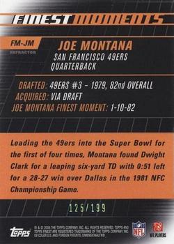 2008 Finest - Moments Green Refractors #FM-JM Joe Montana Back