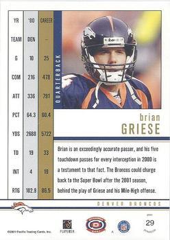 2001 Pacific Dynagon #29 Brian Griese Back