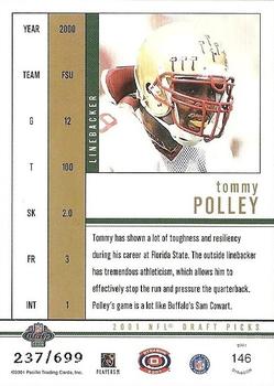 2001 Pacific Dynagon #146 Tommy Polley Back