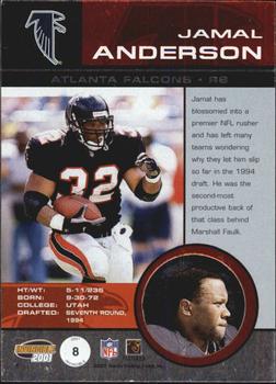 2001 Pacific Invincible #8 Jamal Anderson Back