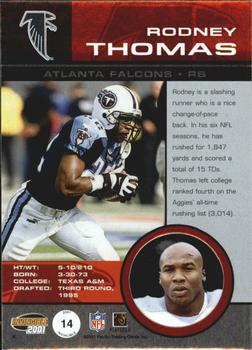 2001 Pacific Invincible #14 Rodney Thomas Back