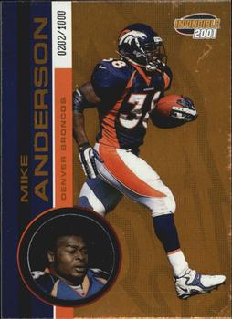 2001 Pacific Invincible #70 Mike Anderson Front
