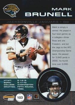 2001 Pacific Invincible #103 Mark Brunell Back