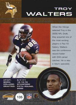 2001 Pacific Invincible #135 Troy Walters Back