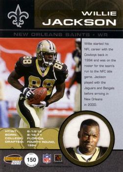 2001 Pacific Invincible #150 Willie Jackson Back