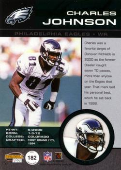 2001 Pacific Invincible #182 Charles Johnson Back
