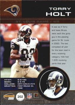 2001 Pacific Invincible #202 Torry Holt Back