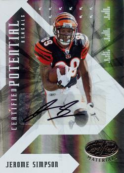 2008 Leaf Certified Materials - Certified Potential Autographs #CP-24 Jerome Simpson Front