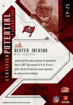 2008 Leaf Certified Materials - Certified Potential Mirror #CP-25 Dexter Jackson Back