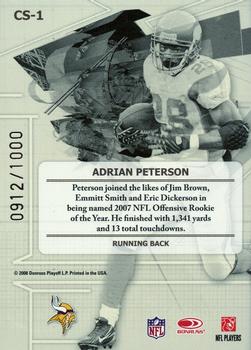 2008 Leaf Certified Materials - Certified Skills #CS-1 Adrian Peterson Back