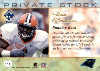 2001 Pacific Private Stock #111 Dee Brown Back