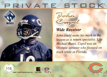2001 Pacific Private Stock #115 John Capel Back