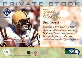 2001 Pacific Private Stock #167 Josh Booty Back
