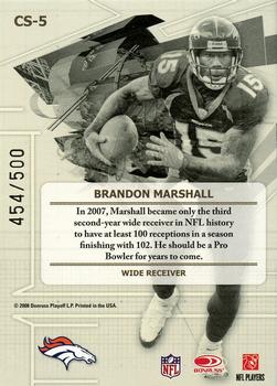 2008 Leaf Certified Materials - Certified Skills Mirror #CS-5 Brandon Marshall Back