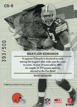 2008 Leaf Certified Materials - Certified Skills Mirror #CS-9 Braylon Edwards Back