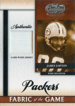 2008 Leaf Certified Materials - Fabric of the Game #FOG-34 James Lofton Front