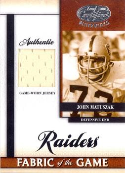 2008 Leaf Certified Materials - Fabric of the Game #FOG-41 John Matuszak Front