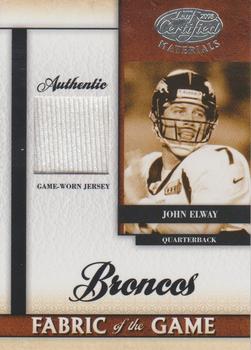 2008 Leaf Certified Materials - Fabric of the Game #FOG-44 John Elway Front