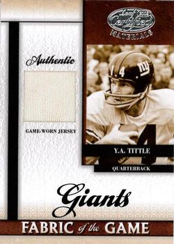 2008 Leaf Certified Materials - Fabric of the Game #FOG-74 Y.A. Tittle Front