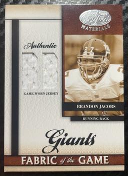 2008 Leaf Certified Materials - Fabric of the Game #FOG-89 Brandon Jacobs Front