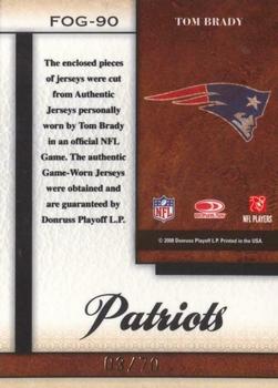 2008 Leaf Certified Materials - Fabric of the Game #FOG-90 Tom Brady Back