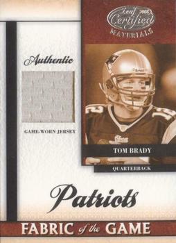 2008 Leaf Certified Materials - Fabric of the Game #FOG-90 Tom Brady Front