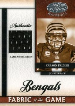 2008 Leaf Certified Materials - Fabric of the Game #FOG-94 Carson Palmer Front