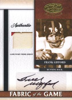 2008 Leaf Certified Materials - Fabric of the Game Autographs Team Logo Prime #27 Frank Gifford Front
