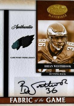 2008 Leaf Certified Materials - Fabric of the Game Autographs Team Logo Prime #77 Brian Westbrook Front
