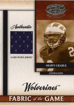 2008 Leaf Certified Materials - Fabric of the Game College #FOGC-3 Shawn Crable Front